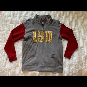 Victoria secret pink oversized zip crew Iowa state